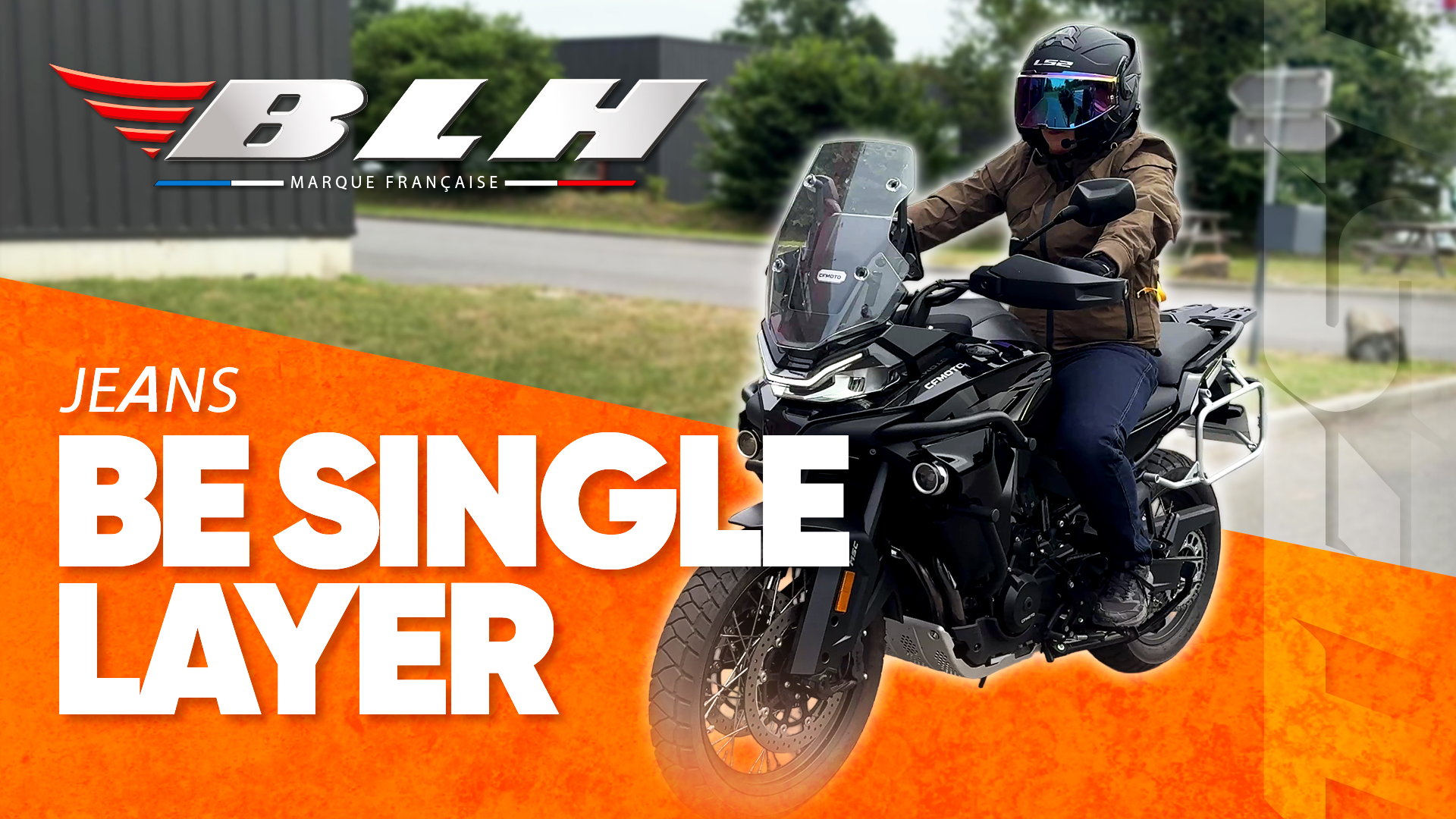 Test du jeans BE SINGLE LAYER de BLH par Hugo de Moto Axxe Granville